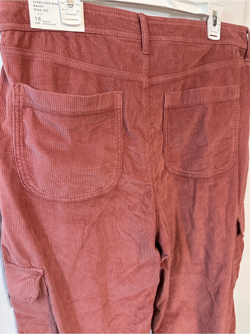 American Eagle Outfitters Women’s Rust-pink 
Corduroy Cargo Pants - Picture 7 of 8